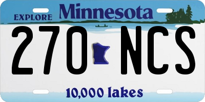MN license plate 270NCS