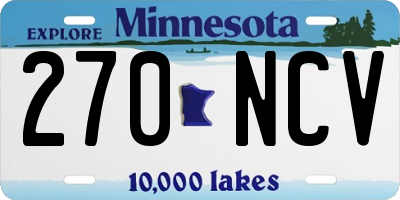 MN license plate 270NCV