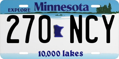 MN license plate 270NCY