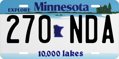 MN license plate 270NDA