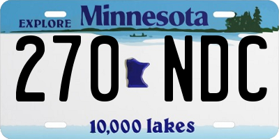 MN license plate 270NDC