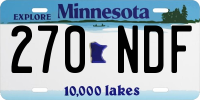MN license plate 270NDF
