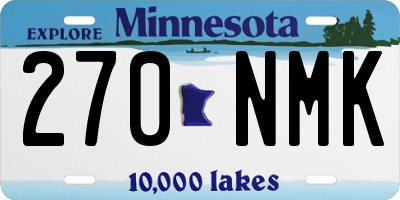 MN license plate 270NMK
