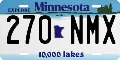 MN license plate 270NMX