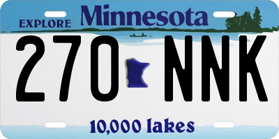 MN license plate 270NNK