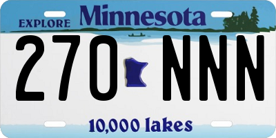 MN license plate 270NNN