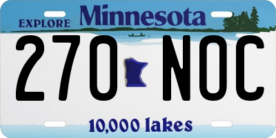 MN license plate 270NOC