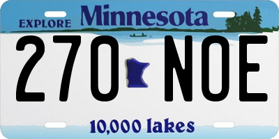MN license plate 270NOE