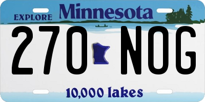 MN license plate 270NOG