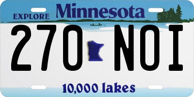 MN license plate 270NOI