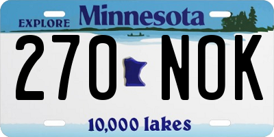 MN license plate 270NOK