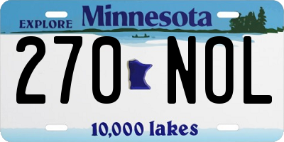 MN license plate 270NOL