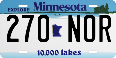 MN license plate 270NOR