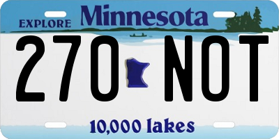 MN license plate 270NOT