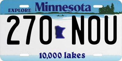 MN license plate 270NOU