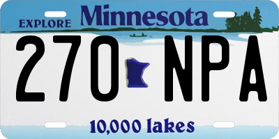MN license plate 270NPA