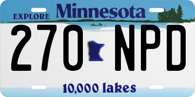 MN license plate 270NPD