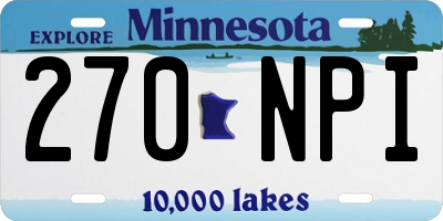 MN license plate 270NPI