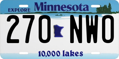 MN license plate 270NWO