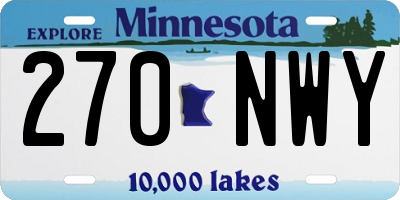 MN license plate 270NWY