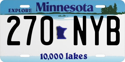 MN license plate 270NYB