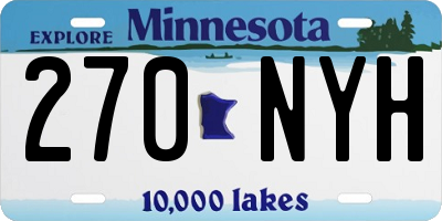 MN license plate 270NYH