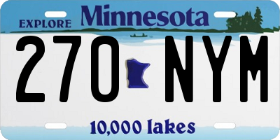 MN license plate 270NYM