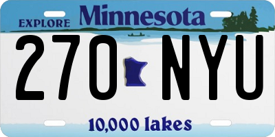 MN license plate 270NYU