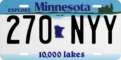 MN license plate 270NYY