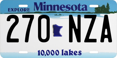 MN license plate 270NZA
