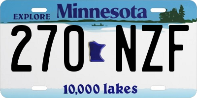MN license plate 270NZF