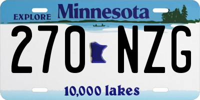 MN license plate 270NZG
