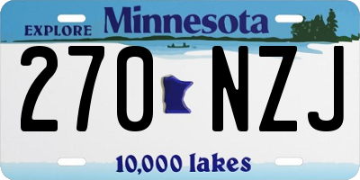 MN license plate 270NZJ