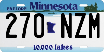 MN license plate 270NZM