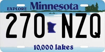 MN license plate 270NZQ