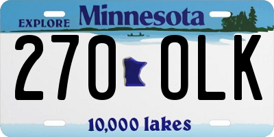 MN license plate 270OLK