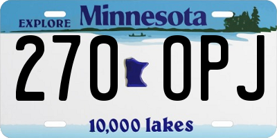 MN license plate 270OPJ