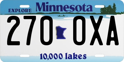 MN license plate 270OXA