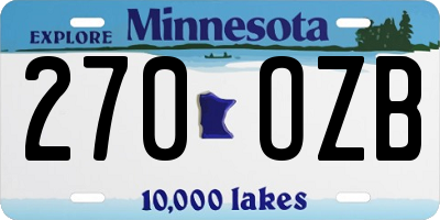 MN license plate 270OZB
