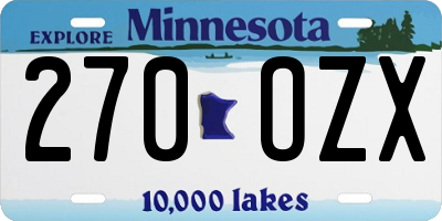 MN license plate 270OZX