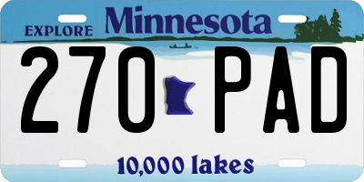 MN license plate 270PAD