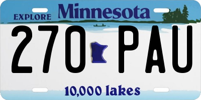 MN license plate 270PAU