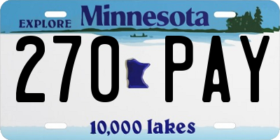 MN license plate 270PAY