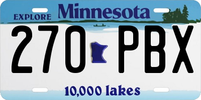 MN license plate 270PBX