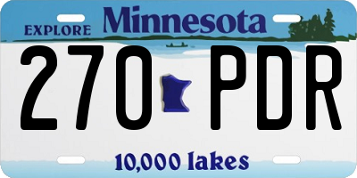 MN license plate 270PDR