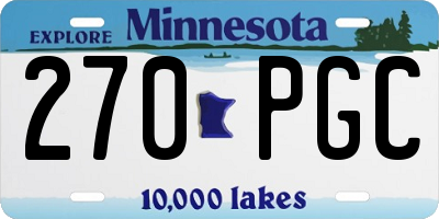 MN license plate 270PGC