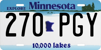 MN license plate 270PGY