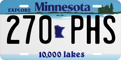 MN license plate 270PHS
