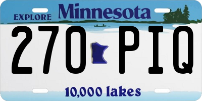MN license plate 270PIQ