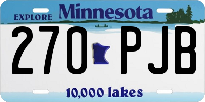 MN license plate 270PJB